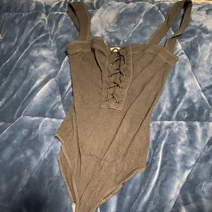 Free People Black Bodysuit
